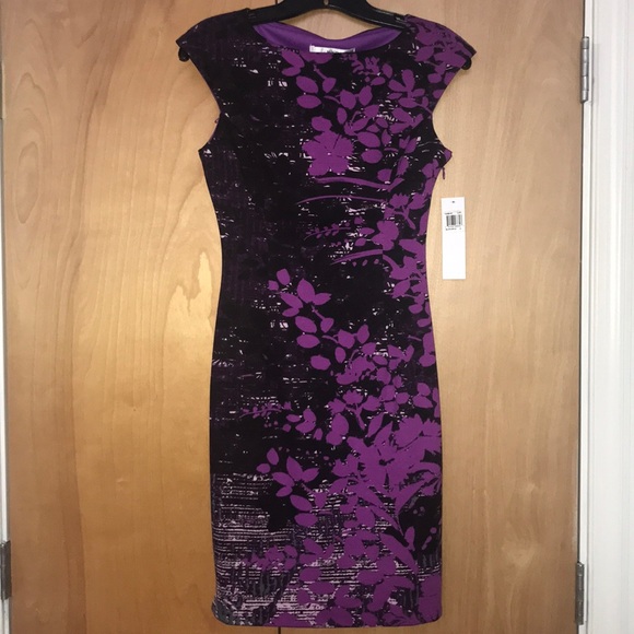 Wisp Dresses & Skirts - Black & Purple Ponte Dress. Size 0. NWT